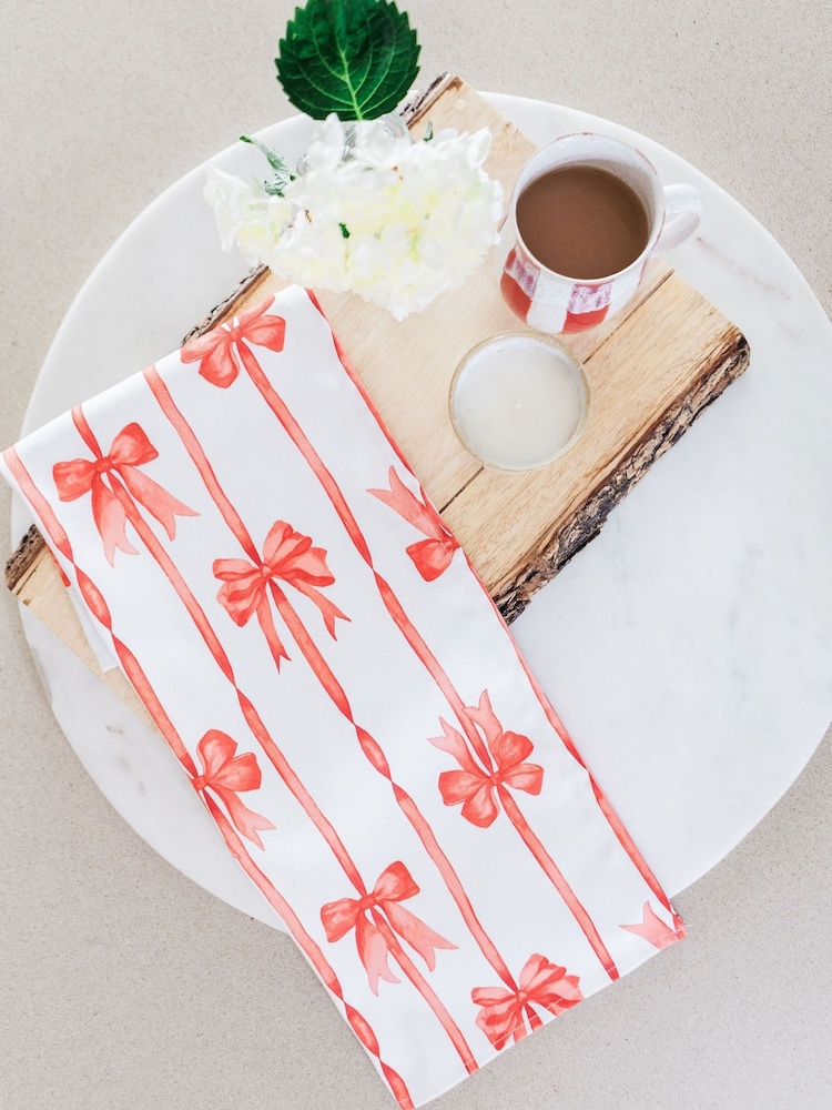 Avalon Home Red Red Ribbons Tea Towel - Image 2 of 6 Avalon Home Red Red Ribbons Tea Towel - Image 2 of 6