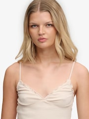 Superdry Pink Athletic Essentials V-Neck Waffle Cami Top - Image 3 of 5