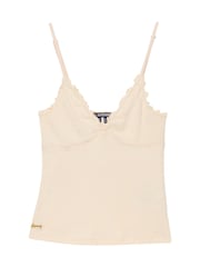 Superdry Pink Athletic Essentials V-Neck Waffle Cami Top - Image 4 of 5