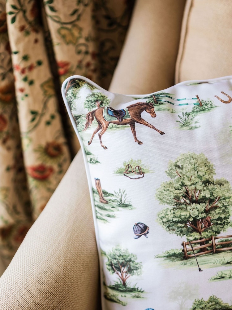 Avalon Home Green Horse Girl Chic Cushion Cover 45x45cm - Image 5 of 5 Avalon Home Green Horse Girl Chic Cushion Cover 45x45cm - Image 5 of 5