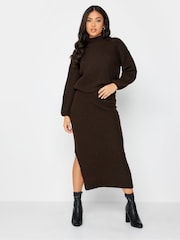 PixieGirl Petite Brown Midi Knitted Skirt - Image 3 of 5