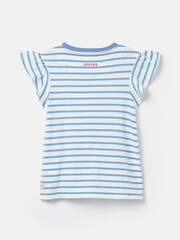 Joules Girls' Flutter Astra Blue Short Sleeve Artwork T-Shirt - Image 2 of 7
