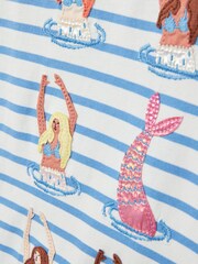 Joules Girls' Flutter Astra Blue Short Sleeve Artwork T-Shirt - Image 7 of 7