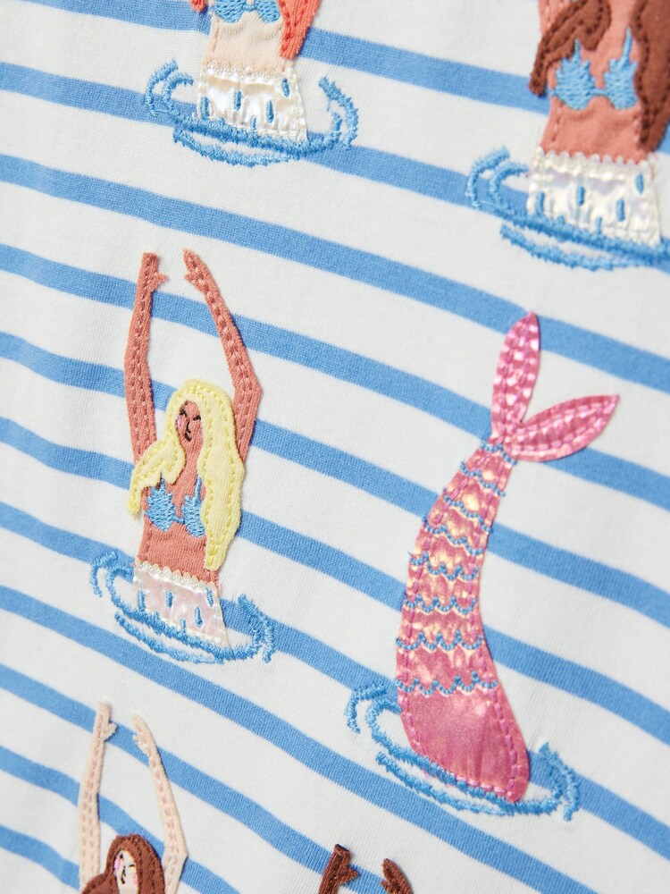 Joules Girls' Flutter Astra Blue Short Sleeve Artwork T-Shirt - Image 7 of 7