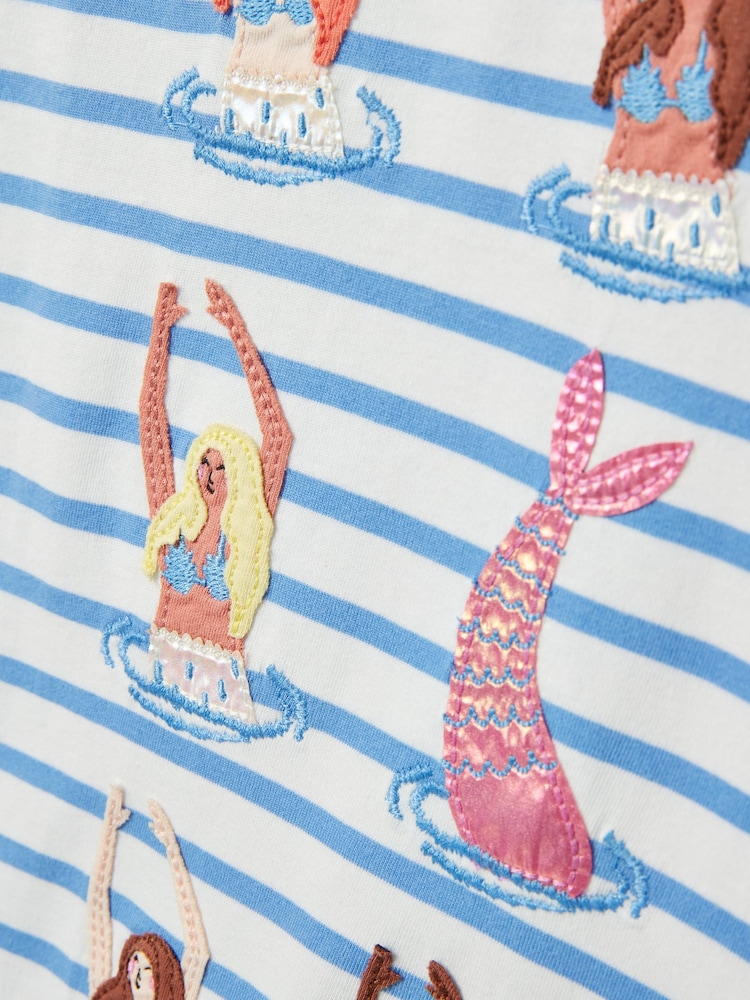 Joules Girls' Flutter Astra Blue Short Sleeve Artwork T-Shirt - Image 7 of 7 Joules Girls' Flutter Astra Blue Short Sleeve Artwork T-Shirt - Image 7 of 7