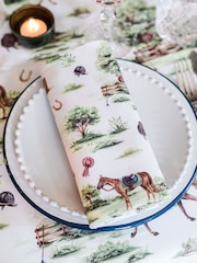 Avalon Home Set of 2 Green Horse Girl Chic Napkins - Image 2 of 6