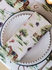 Avalon Home Set of 2 Green Horse Girl Chic Napkins - Image 3 of 6