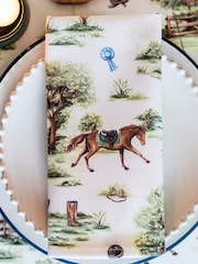 Avalon Home Set of 2 Green Horse Girl Chic Napkins - Image 4 of 6