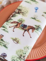 Avalon Home Set of 2 Green Horse Girl Chic Napkins - Image 5 of 6