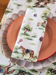 Avalon Home Set of 2 Green Horse Girl Chic Napkins - Image 6 of 6