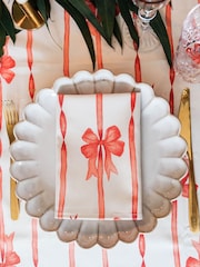 Avalon Home Set of 3 Red Ribbons Napkins - Image 3 of 6