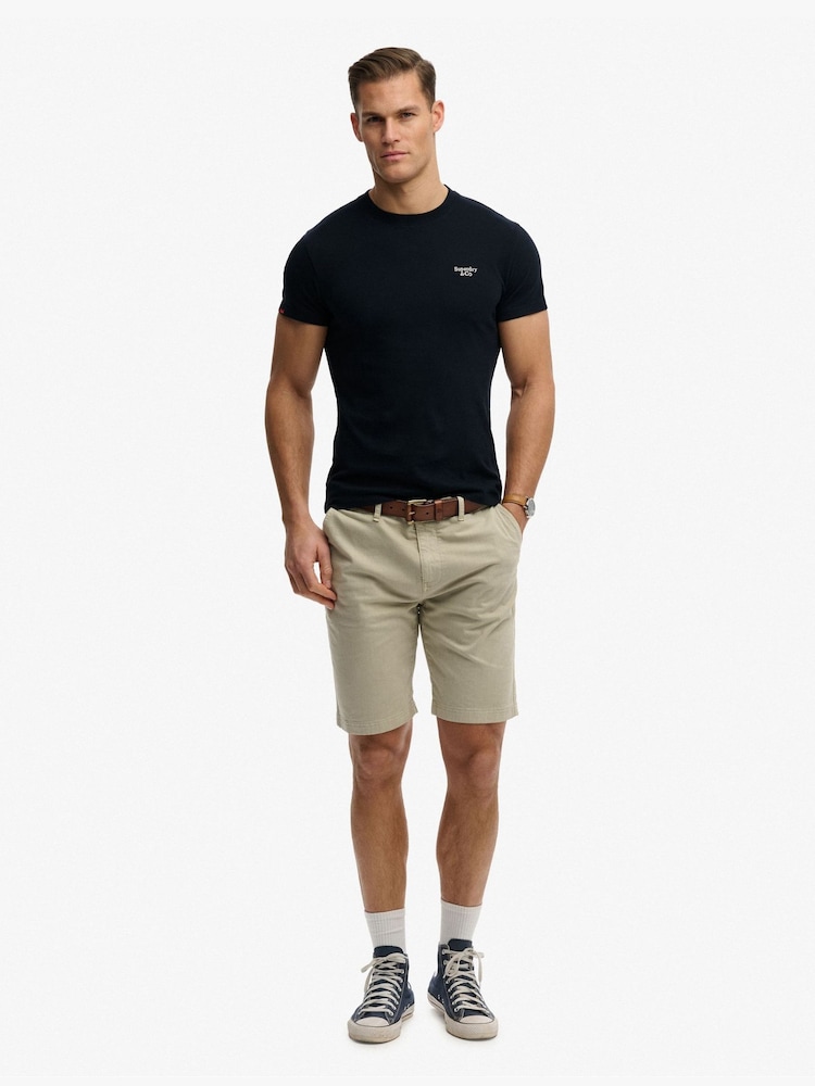 Superdry Blue Essential Serif Logo Embroidered T-Shirt - Image 2 of 6