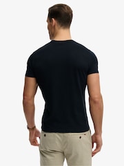 Superdry Blue Essential Serif Logo Embroidered T-Shirt - Image 3 of 6