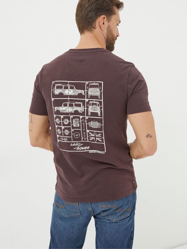 FatFace Purple Landrover Deconstructed Graphic T-Shirt - Image 2 of 5