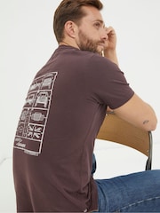 FatFace Purple Landrover Deconstructed Graphic T-Shirt - Image 4 of 5