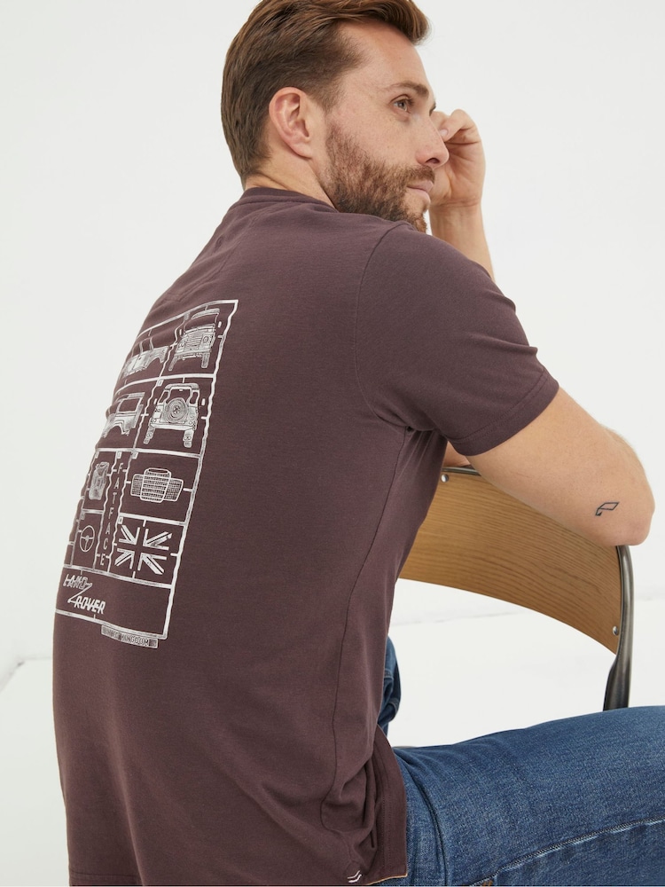 FatFace Purple Landrover Deconstructed Graphic T-Shirt - Image 4 of 5