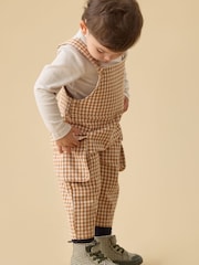MORI Brown Checked Dungarees - Image 1 of 3