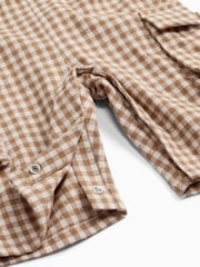MORI Brown Checked Dungarees - Image 3 of 3
