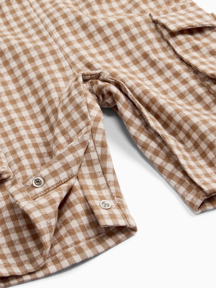 MORI Brown Checked Dungarees - Image 3 of 3 MORI Brown Checked Dungarees - Image 3 of 3