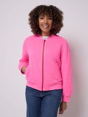 SCAMP & DUDE Pink Quilted Fitted Bomber Jacket - Image 1 of 6