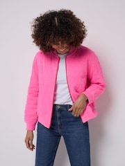 SCAMP & DUDE Pink Quilted Fitted Bomber Jacket - Image 4 of 6