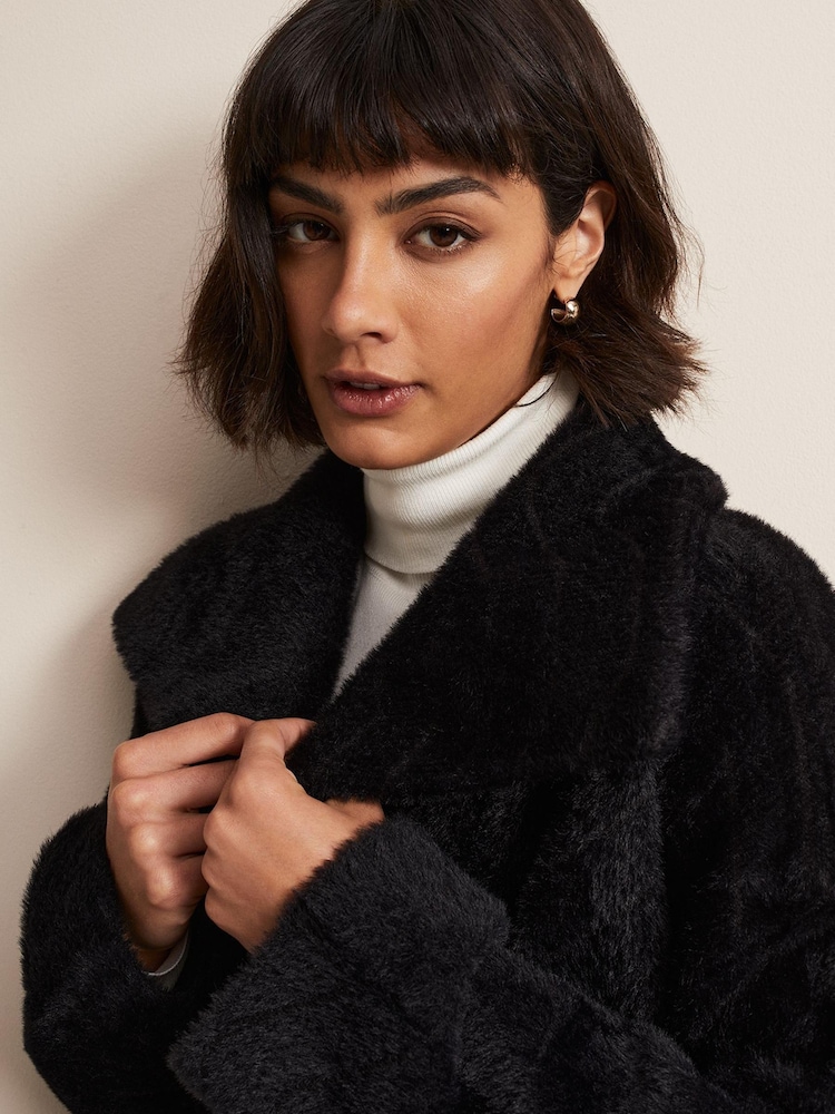 Phase Eight Black Faux Fur Lucy Jacket - Image 6 of 6