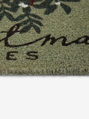 Sage Green Mistletoe Christmas Kisses Doormat - Image 3 of 3