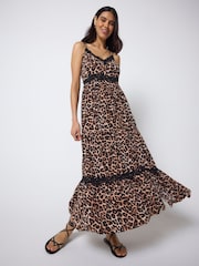SCAMP & DUDE Natural Jaguar Lace Trim Midi Sundress - Image 1 of 4