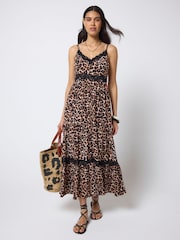SCAMP & DUDE Natural Jaguar Lace Trim Midi Sundress - Image 3 of 4