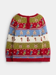 JoJo Maman Bébé Burgundy Christmas Character 2-Piece Fairisle Set - Image 4 of 7