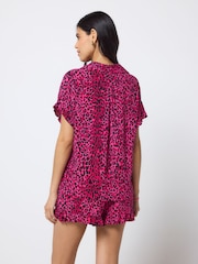 SCAMP & DUDE Pink Wild Leopard Frill Sleeve Shirt - Image 4 of 4