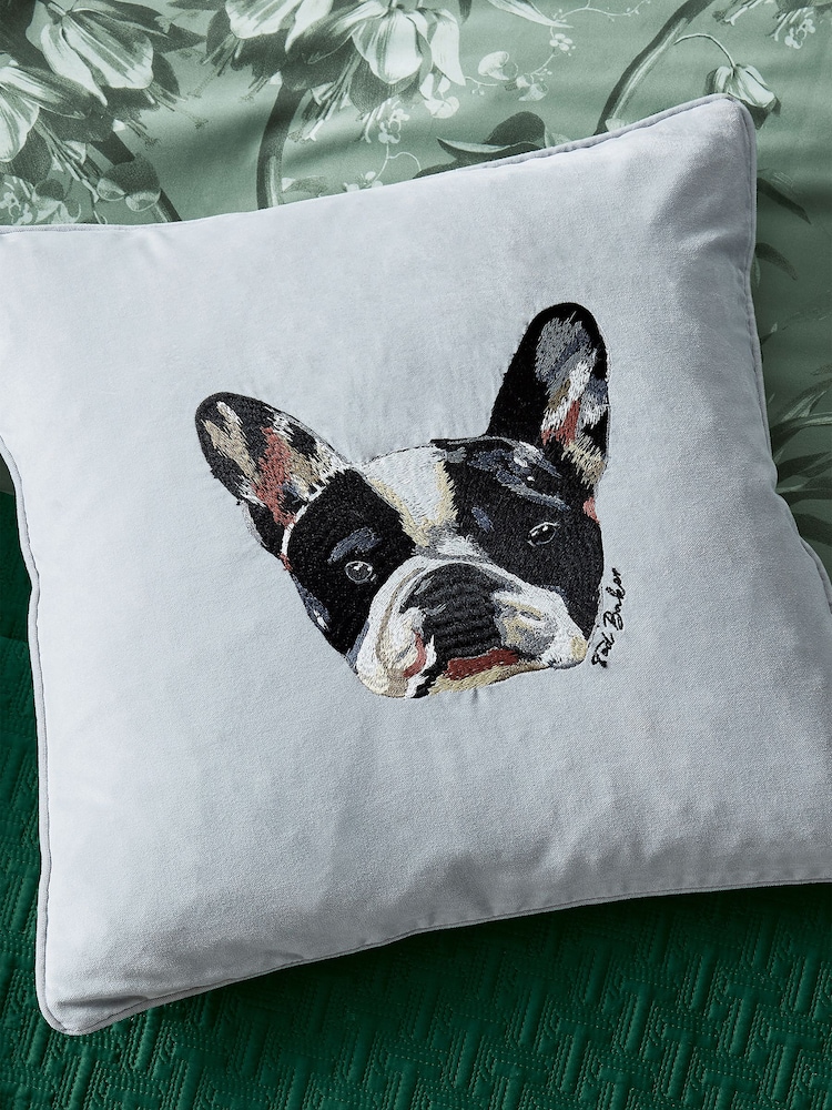 Ted Baker Silver French Bulldog 100% Cotton Cushion - Image 2 of 5