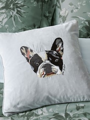 Ted Baker Silver French Bulldog 100% Cotton Cushion - Image 3 of 5