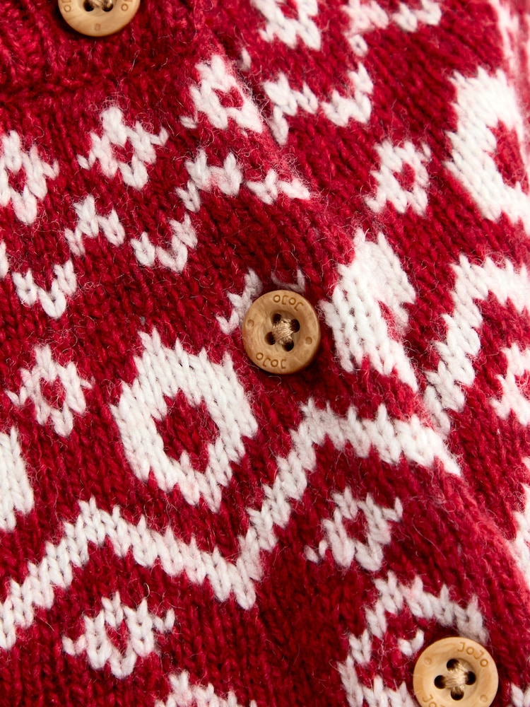 JoJo Maman Bébé Red Fairisle Fair Isle Knitted Romper - Image 8 of 8 JoJo Maman Bébé Red Fairisle Fair Isle Knitted Romper - Image 8 of 8