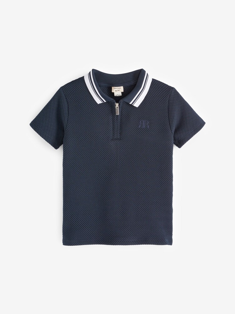 River Island Mini dečki Polo majica s konico s teksturo - Slika 1 iz 3