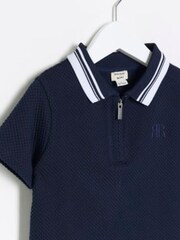 River Island Mini dečki Polo majica s konico s teksturo - Slika 2 iz 3