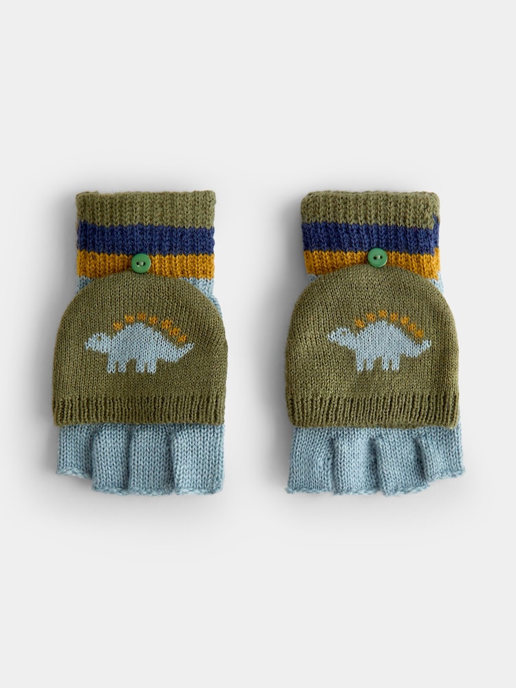 JoJo Maman Bébé Green Dino Mittens - Image 1 of 5