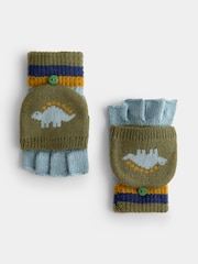JoJo Maman Bébé Green Dino Mittens - Image 4 of 5