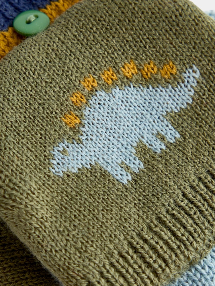 JoJo Maman Bébé Green Dino Mittens - Image 5 of 5