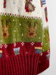 JoJo Maman Bébé Red Christmas Character Fairisle Jumper - Image 4 of 5