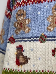 JoJo Maman Bébé Red Christmas Character Fairisle Jumper - Image 5 of 5