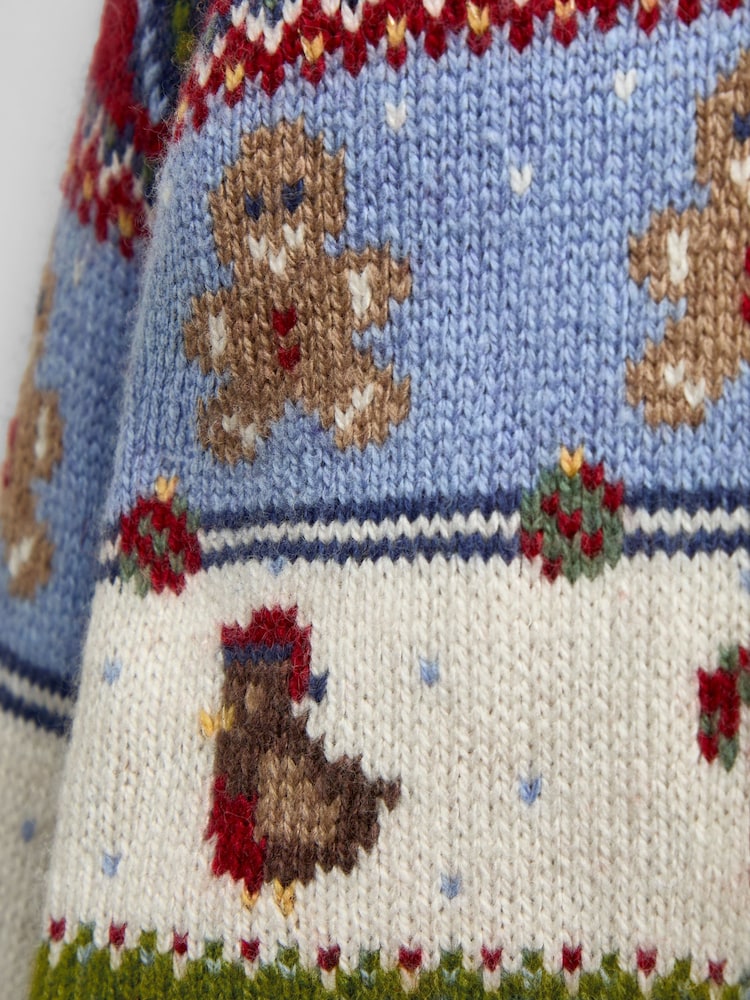 JoJo Maman Bébé Red Christmas Character Fairisle Jumper - Image 5 of 5 JoJo Maman Bébé Red Christmas Character Fairisle Jumper - Image 5 of 5