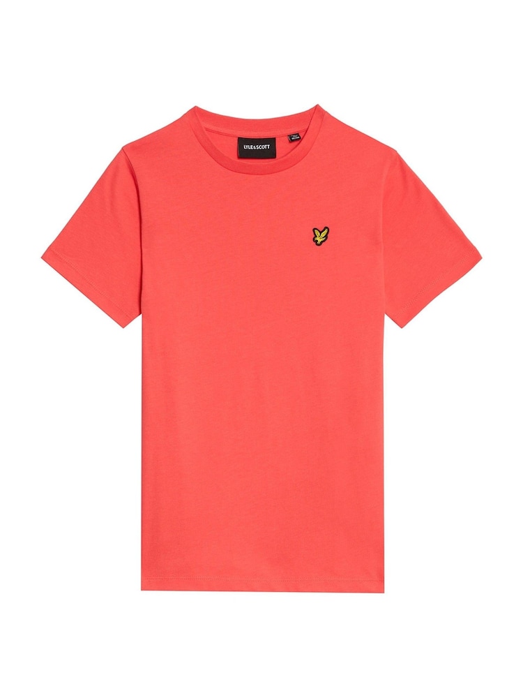 Lyle & Scott Coral Pink Boys Essentials 100% Cotton Crew Neck T-Shirt - Image 1 of 2