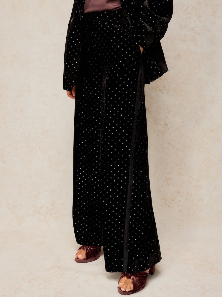 White Stuff Black Reagan Velvet Trousers - Image 1 of 6 White Stuff Black Reagan Velvet Trousers - Image 1 of 6