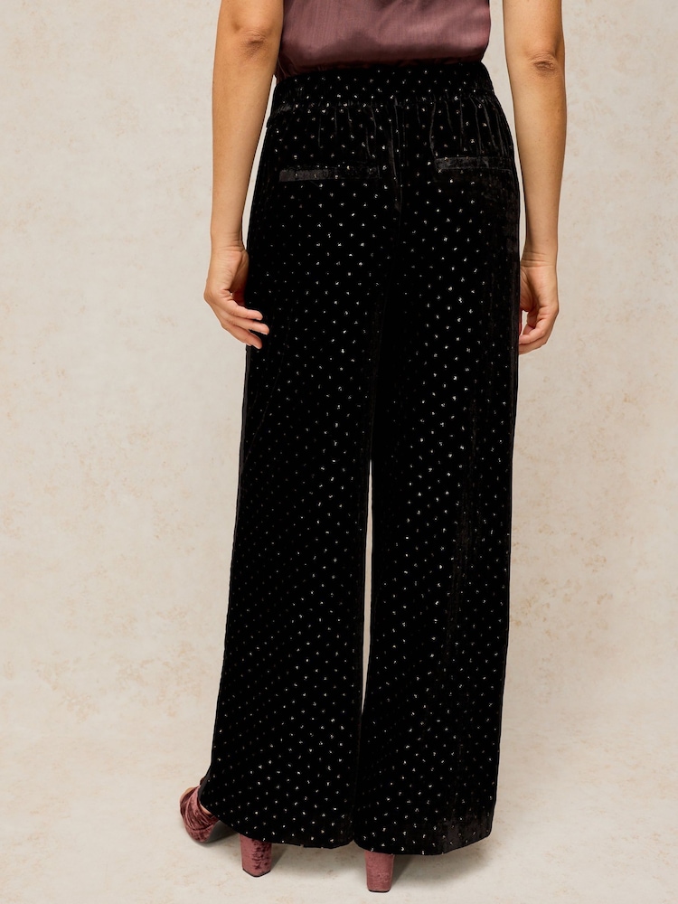 White Stuff Black Reagan Velvet Trousers - Image 2 of 6 White Stuff Black Reagan Velvet Trousers - Image 2 of 6