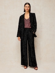 White Stuff Black Reagan Velvet Trousers - Image 3 of 6