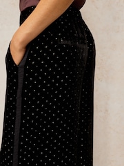 White Stuff Black Reagan Velvet Trousers - Image 4 of 6