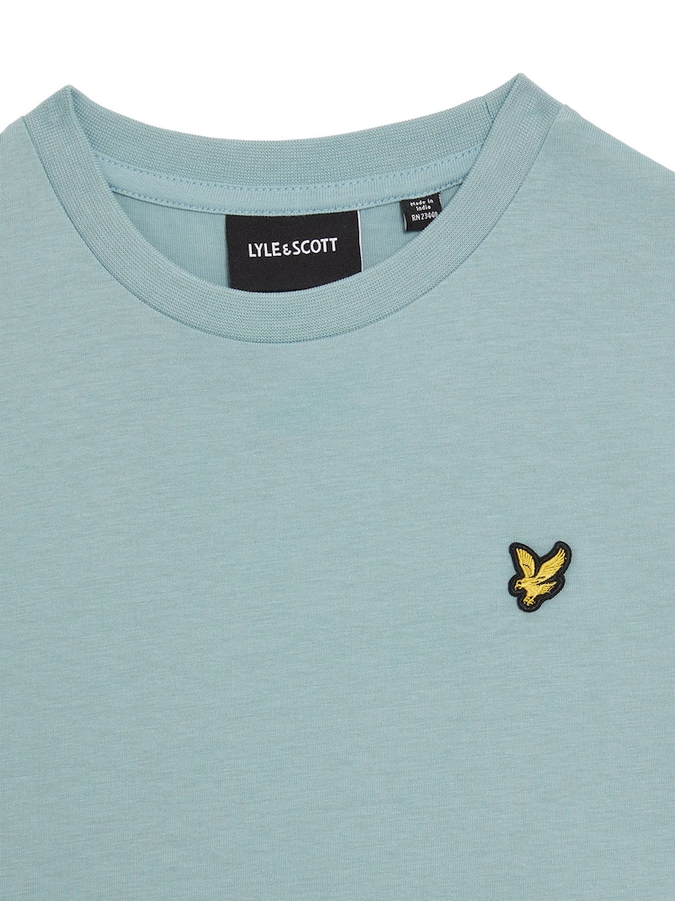 Lyle & Scott Blue Boys Essentials 100% Cotton Crew Neck T-Shirt - Image 2 of 2