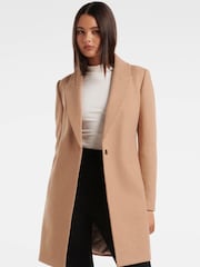 Коричневый - Однобортный пальто-пальто Forever New Cleo - Изображение 1 из 5