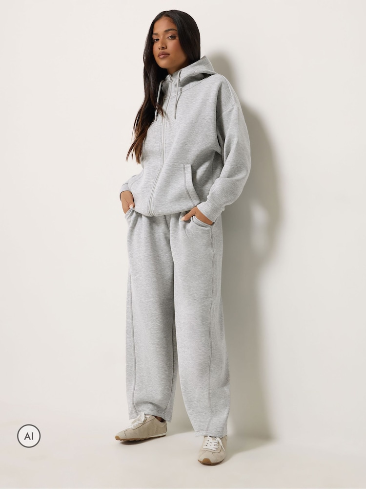 PixieGirl Petite Light Grey Funnel Neck Hoodie & Joggers Set - Image 1 of 6 PixieGirl Petite Light Grey Funnel Neck Hoodie & Joggers Set - Image 1 of 6